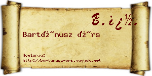 Bartánusz Örs névjegykártya